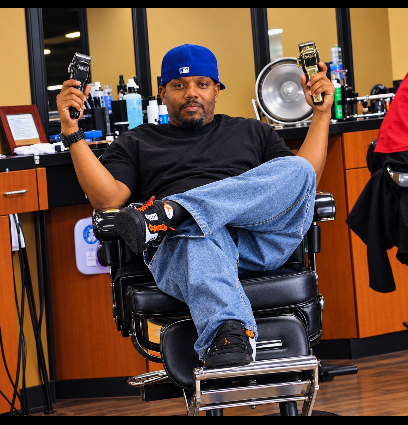 D Mcleod, barber at Headlines Barbershop in Mableton, GA